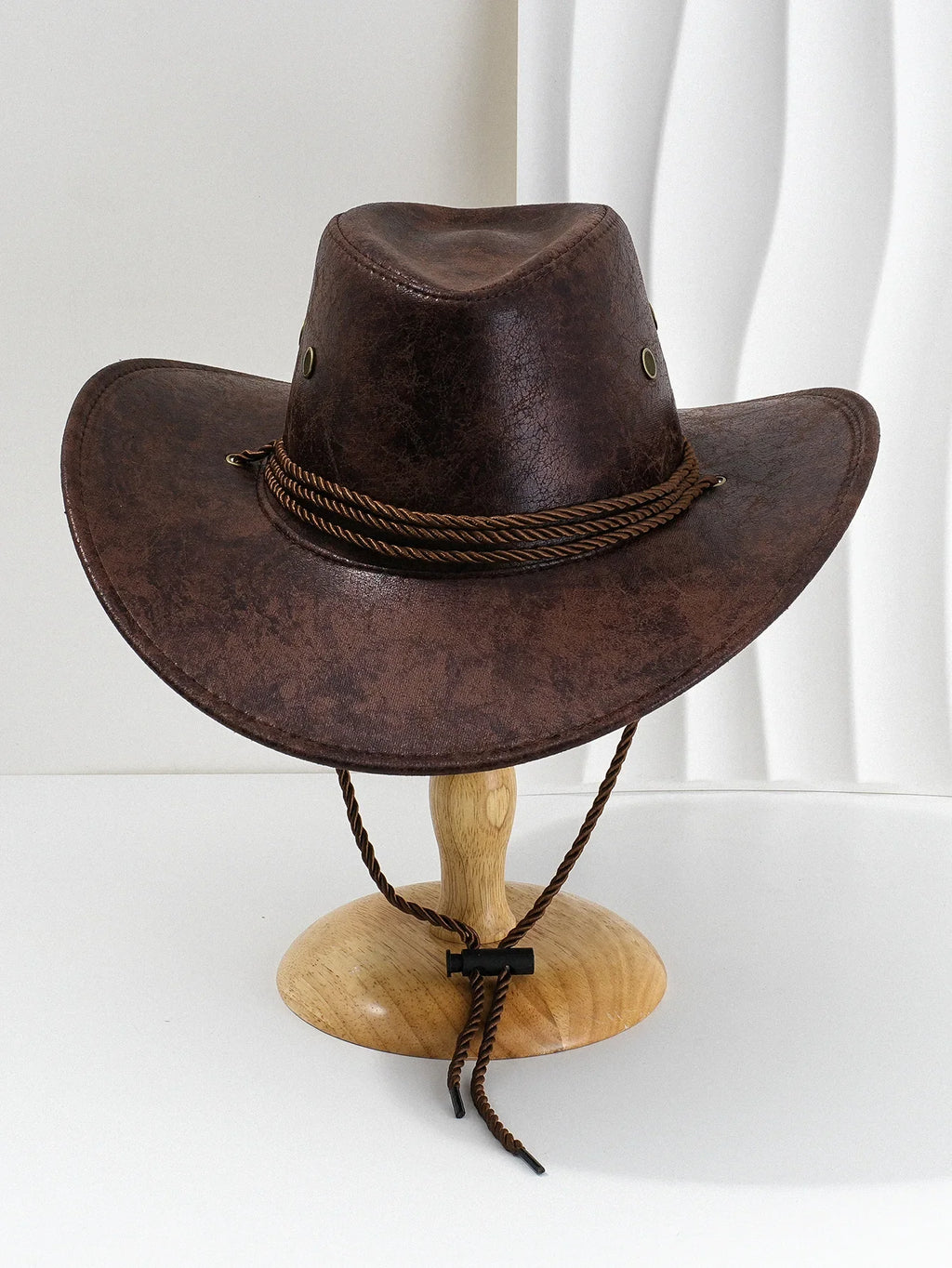 Faux Leather Western Cowboy Hat