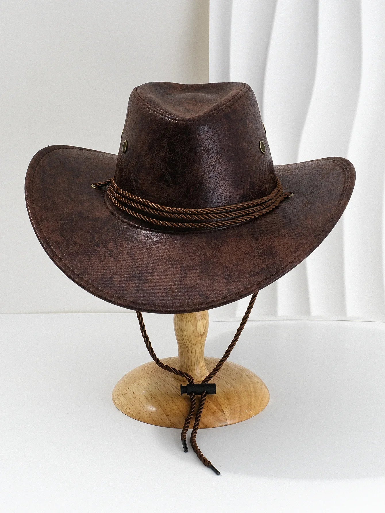Faux Leather Western Cowboy Hat