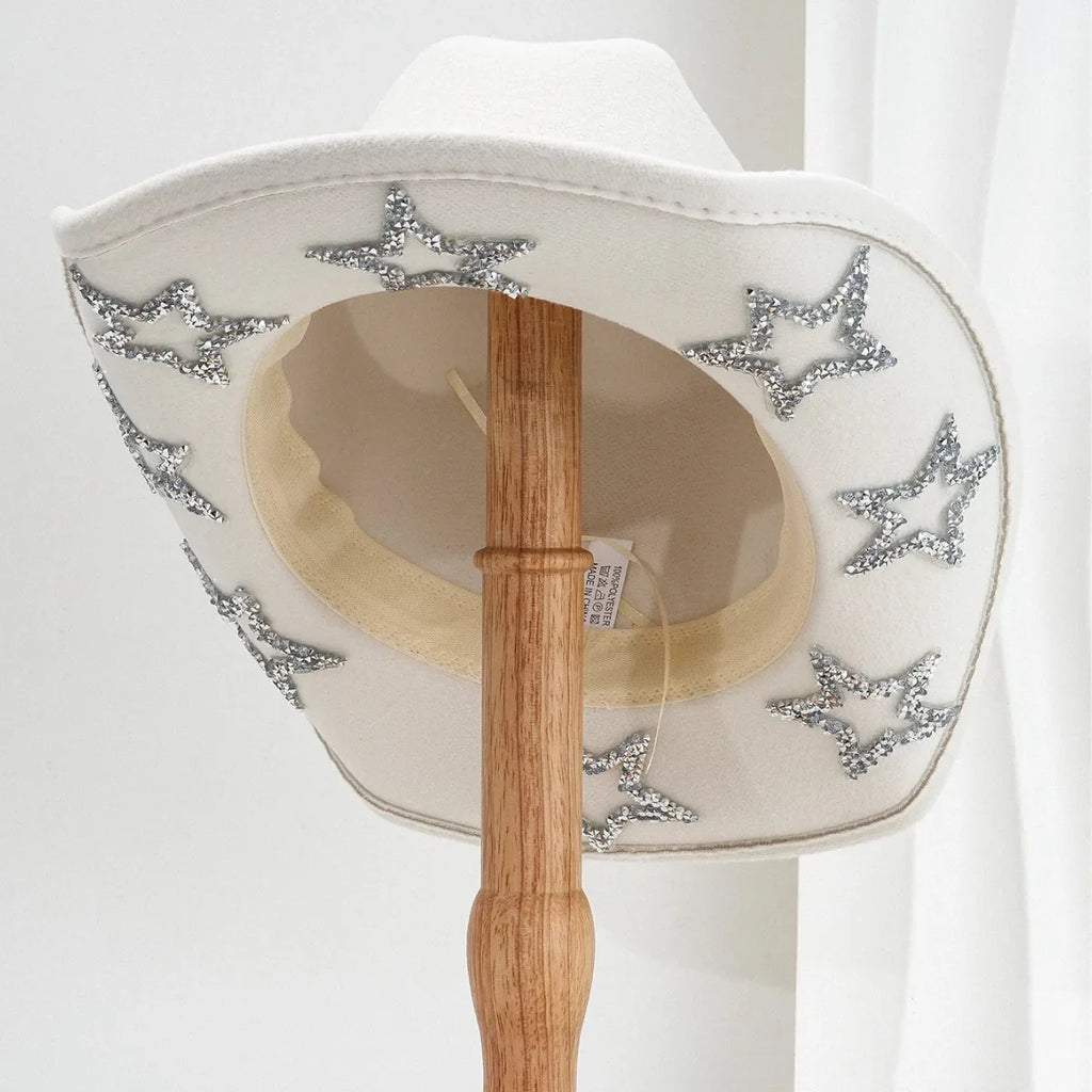 Pentagram Rhinestone Western Cowboy Hat
