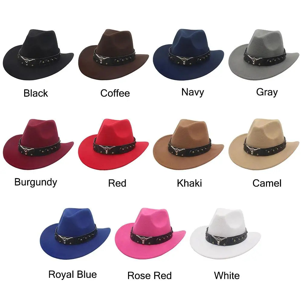 Studded Bullhead Wide-Brim Cowboy Hat