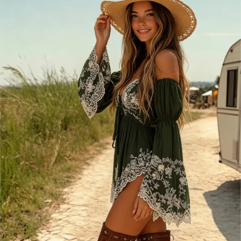 Floral Off-the-Shoulder Mini Dress