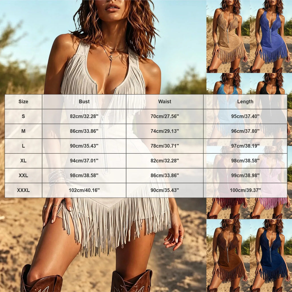Fringe Lapel Bodycon Mini Dress