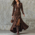 Western Ruffle Wrap Maxi Dress