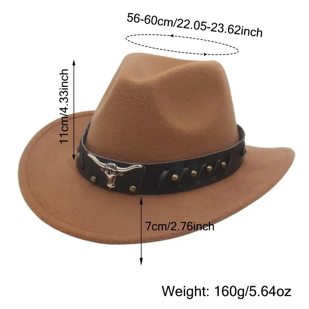 Studded Bullhead Wide-Brim Cowboy Hat