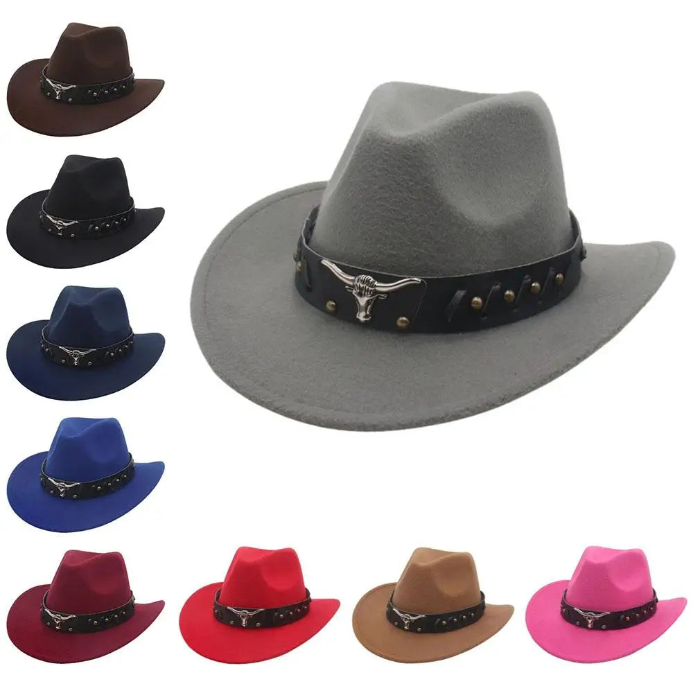 Studded Bullhead Wide-Brim Cowboy Hat