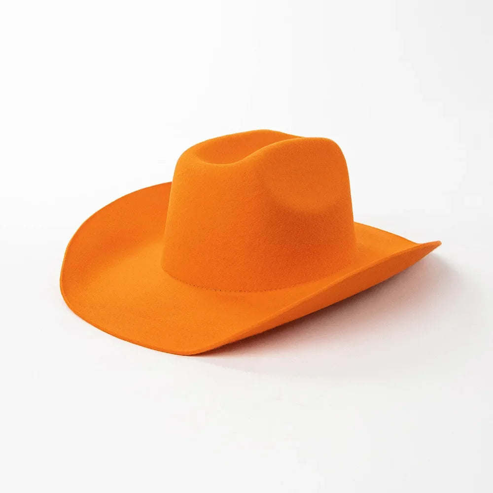 Wide Brim Wool Felt Cowboy Hat