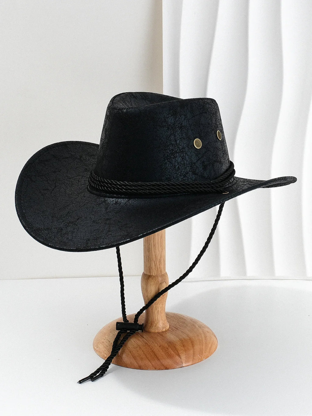 Faux Leather Western Cowboy Hat