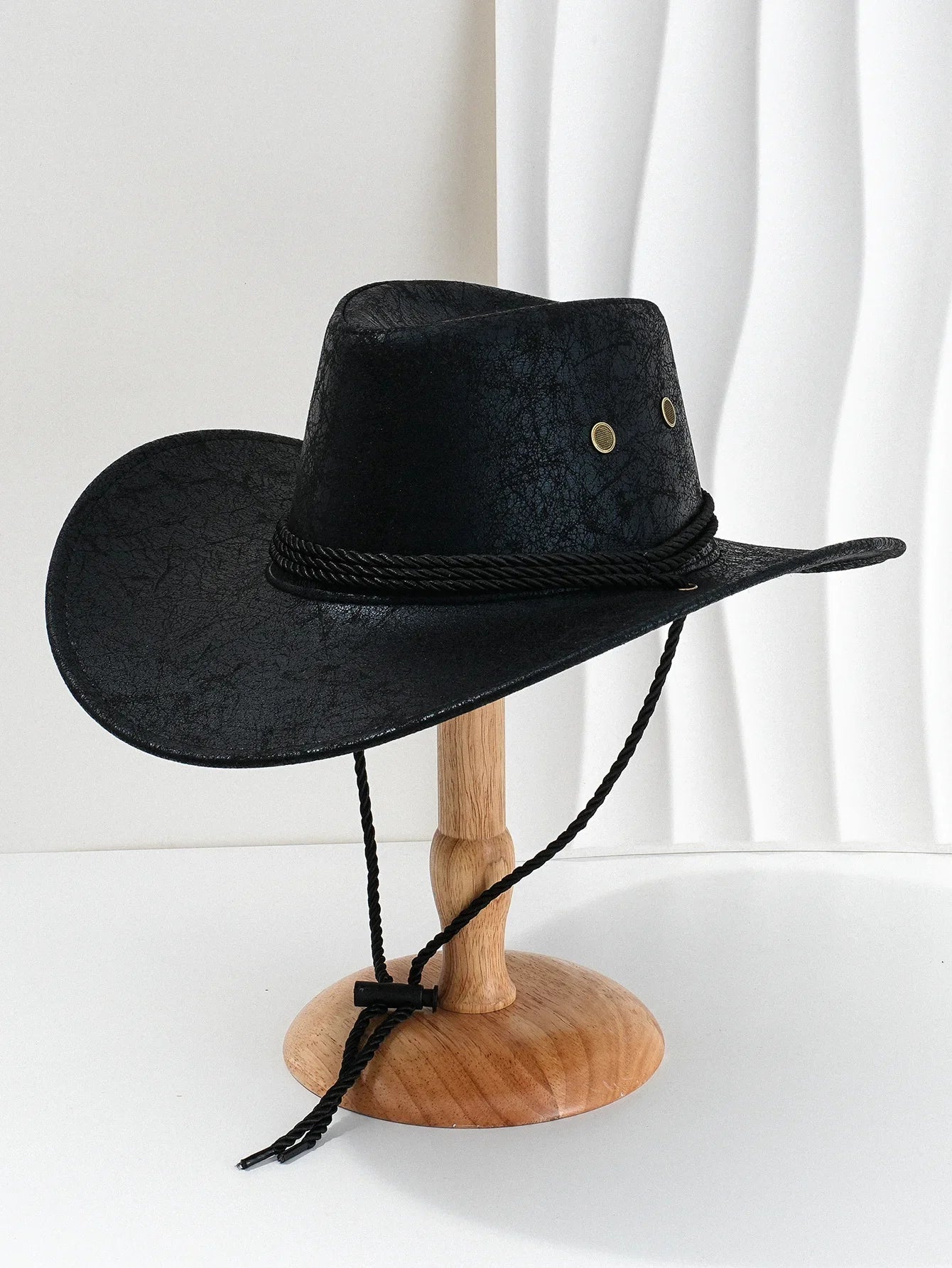 Faux Leather Western Cowboy Hat
