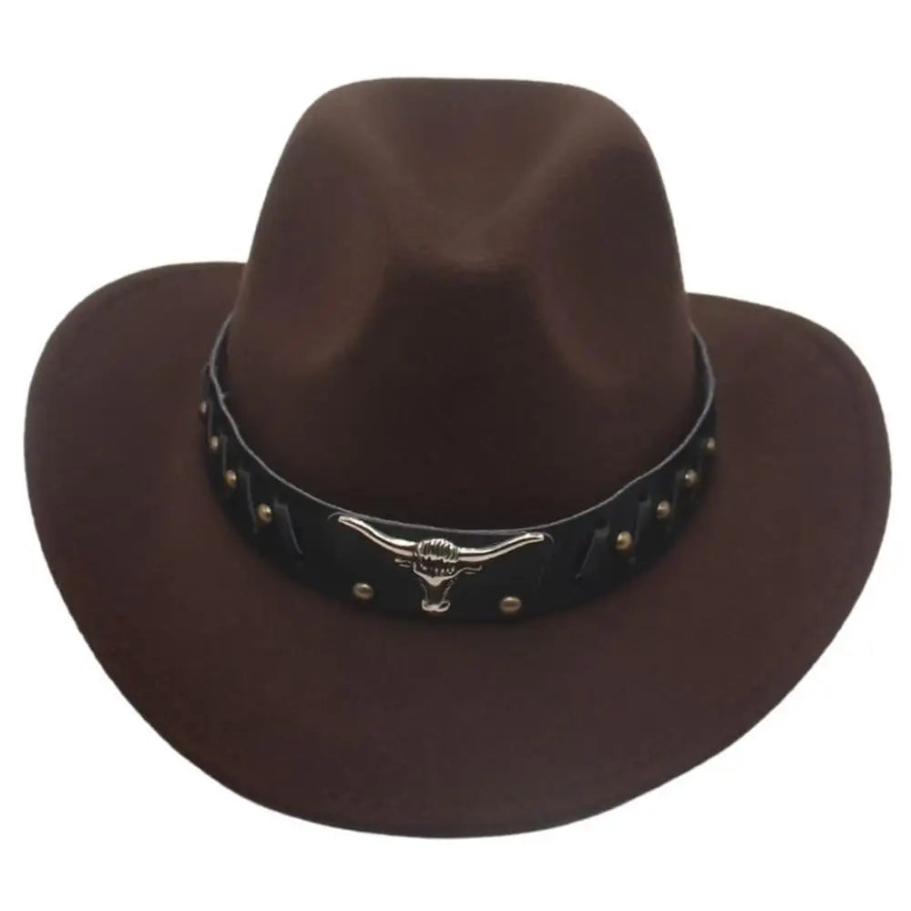 Studded Bullhead Wide-Brim Cowboy Hat