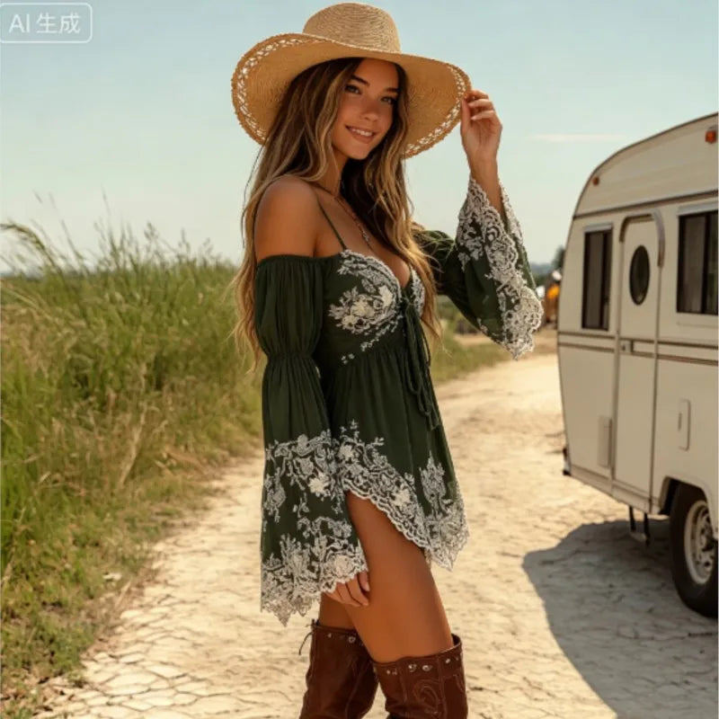 Floral Off-the-Shoulder Mini Dress