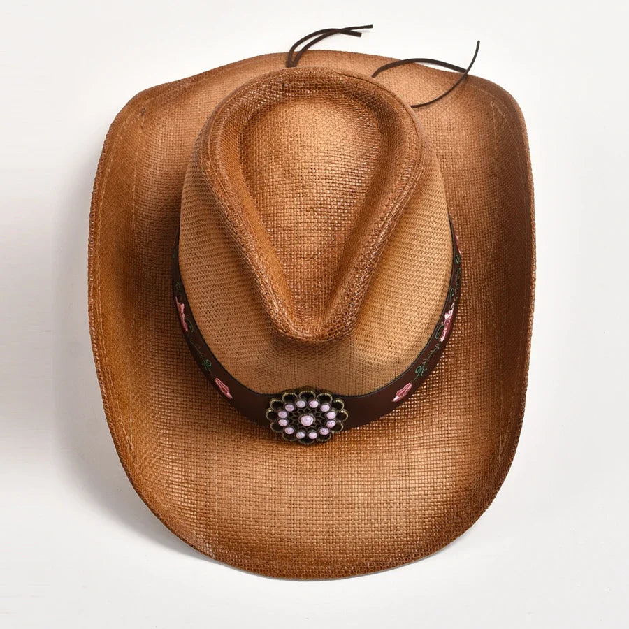 Vintage Straw Cowboy Hat