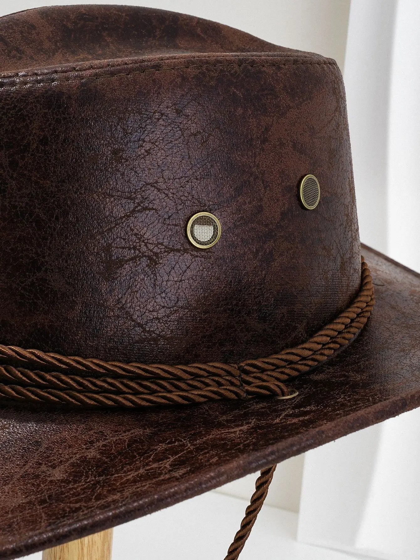 Faux Leather Western Cowboy Hat