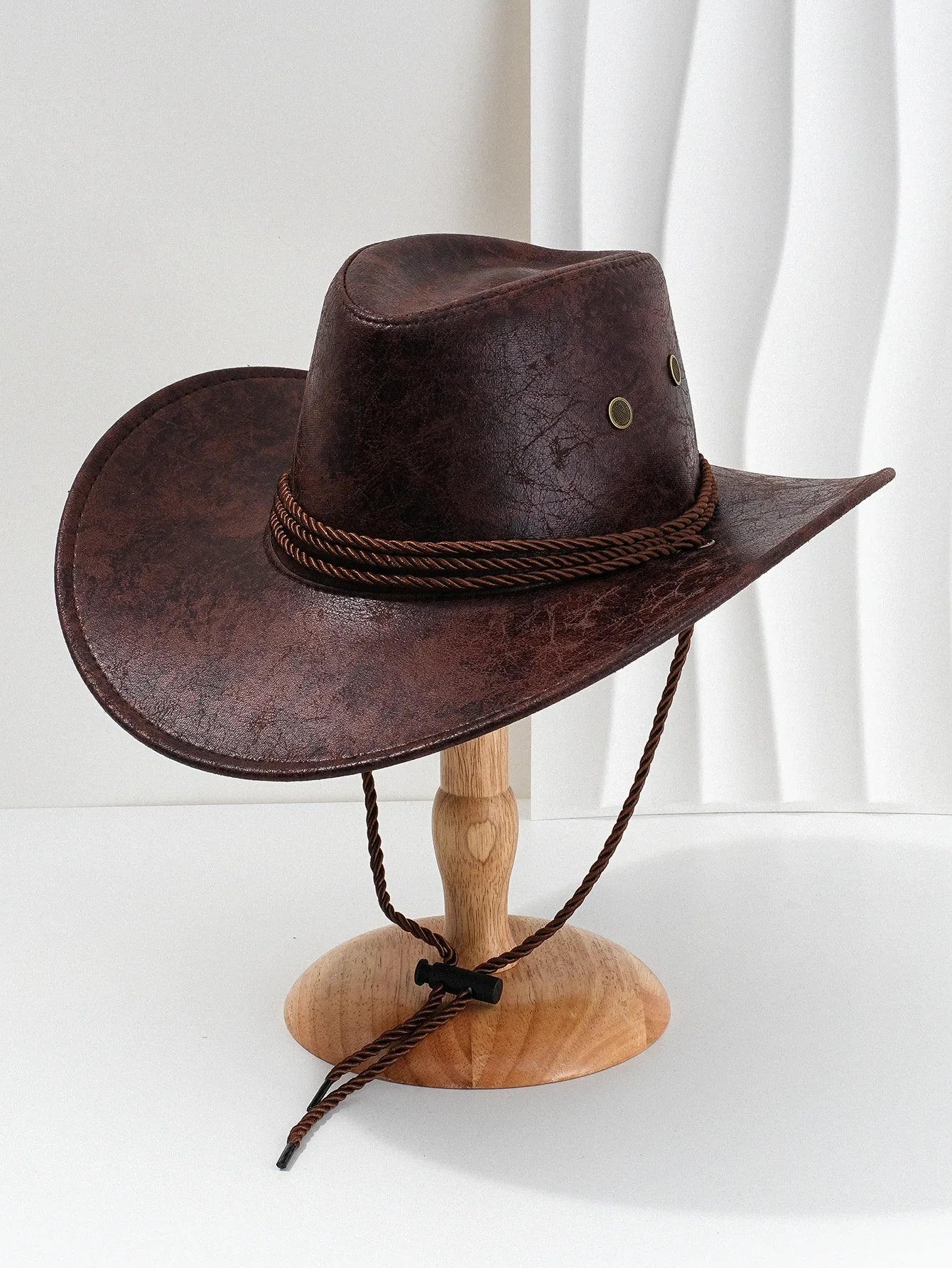 Faux Leather Western Cowboy Hat