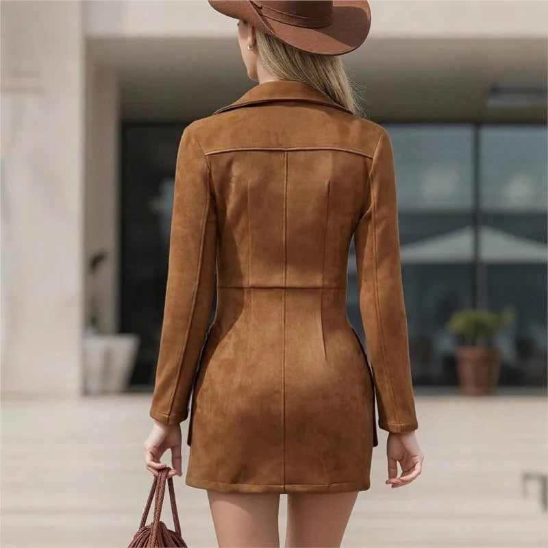 Caramel Tassel Zip Dress