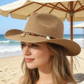 Shell Trim Straw Cowboy Hat