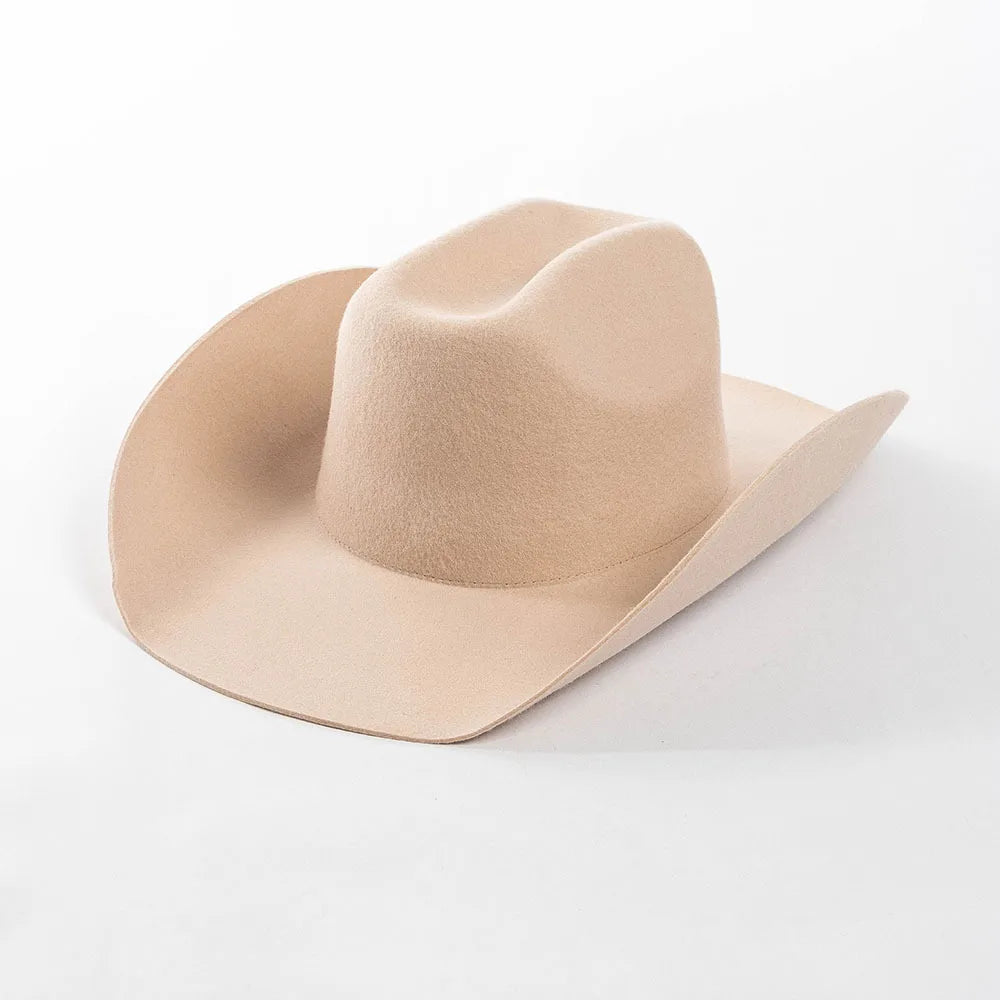 Wide Brim Wool Felt Cowboy Hat