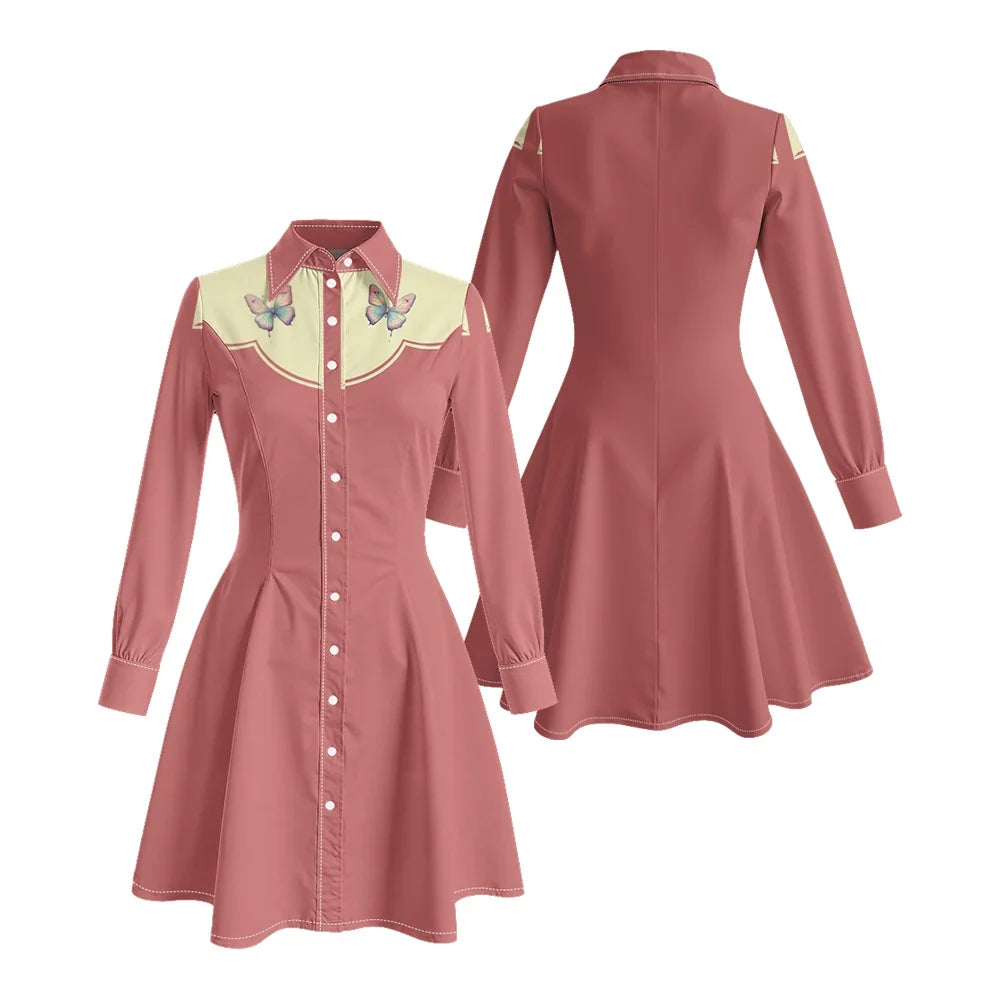Fitted Tiger Print Long Sleeve Dress