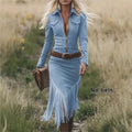 Western-Inspired Tassel Maxi Dress