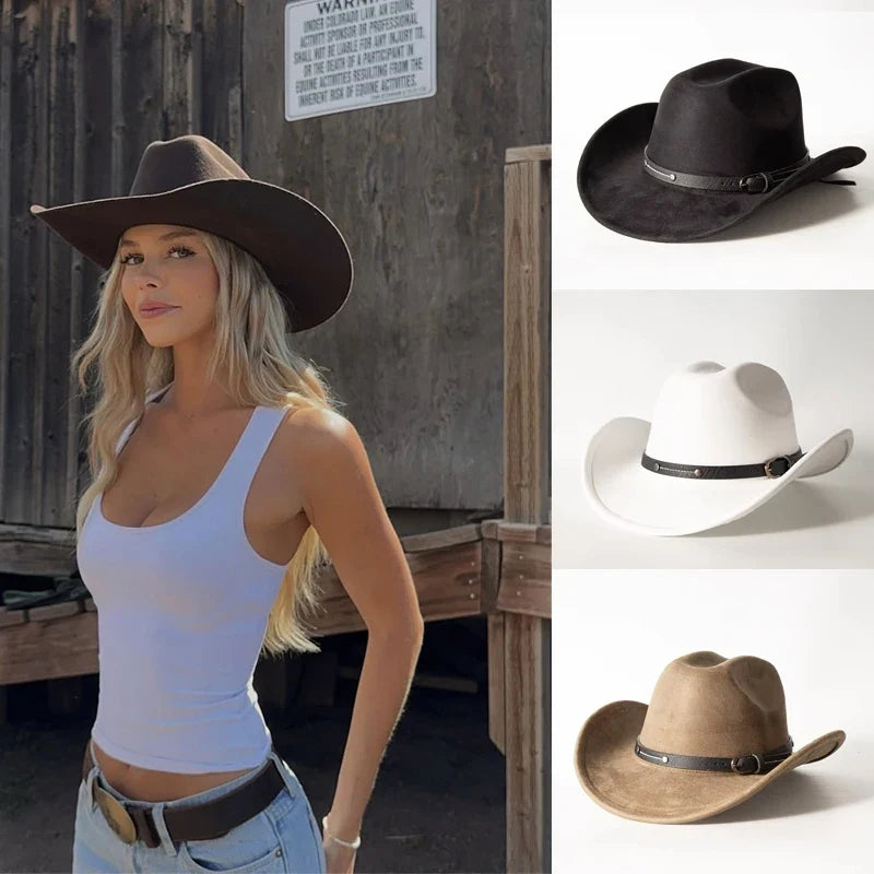 Suede Ox Head Cowboy Hat