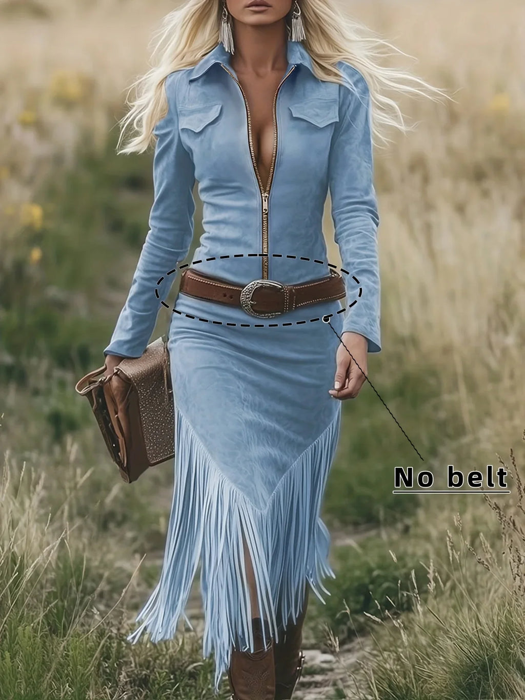 Western-Inspired Tassel Maxi Dress