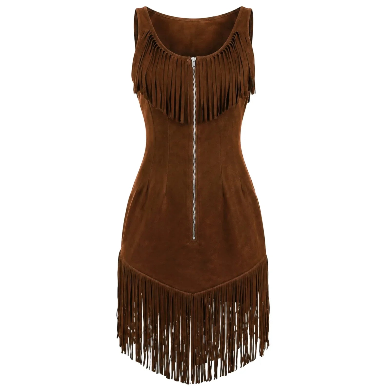 Fringe Lapel Bodycon Mini Dress