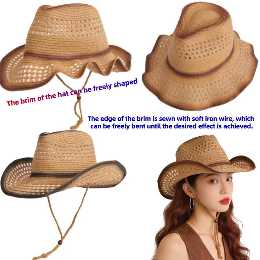 Western Woven Mesh Sun Hat